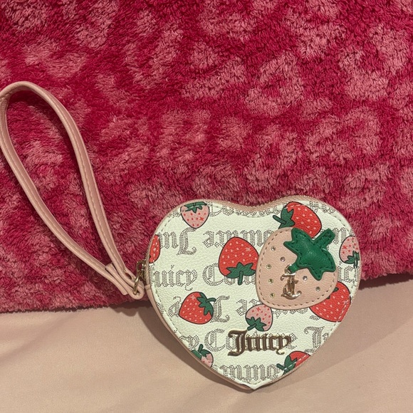 Juicy Couture Handbags - Juicy Couture Heart Wristlet with Strawberry Design